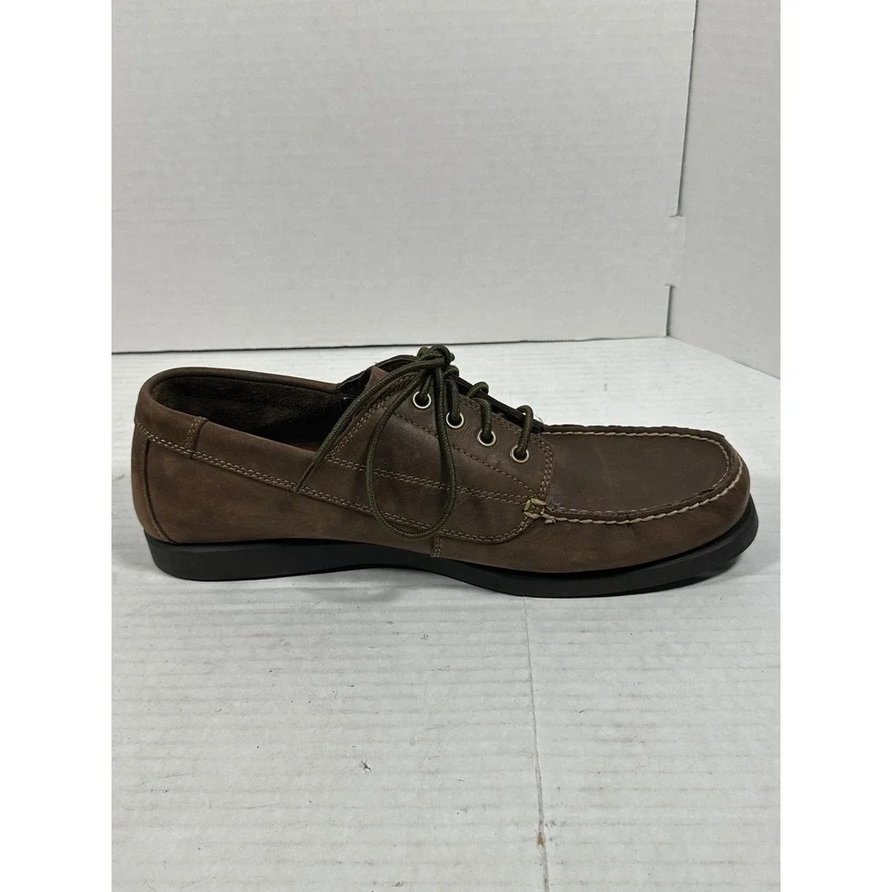 Eastland Falmouth Brown Leather Camp Moc Boat Shoes Mens Oxford Lace Up Classic